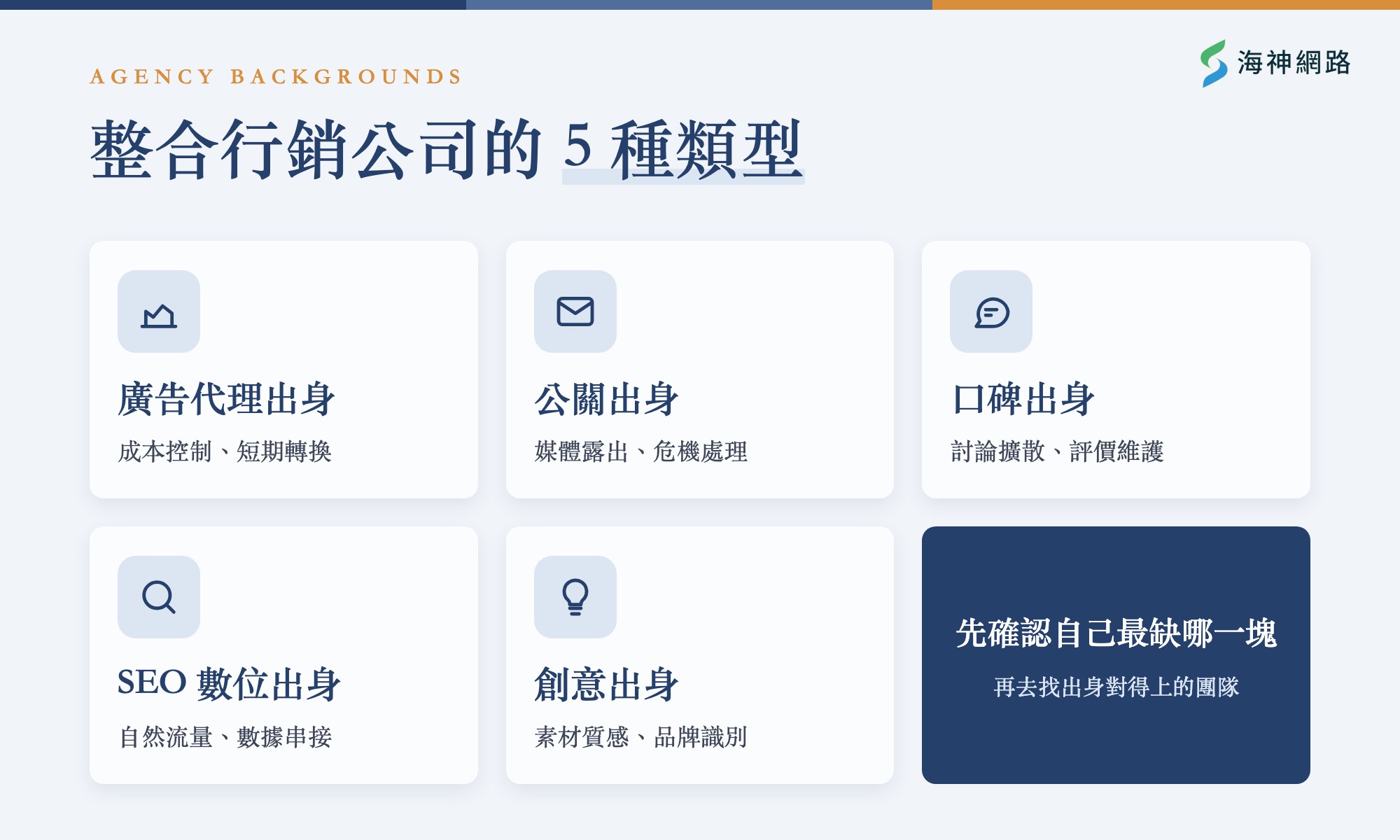 整合行銷公司的 5 種類型與各自強項