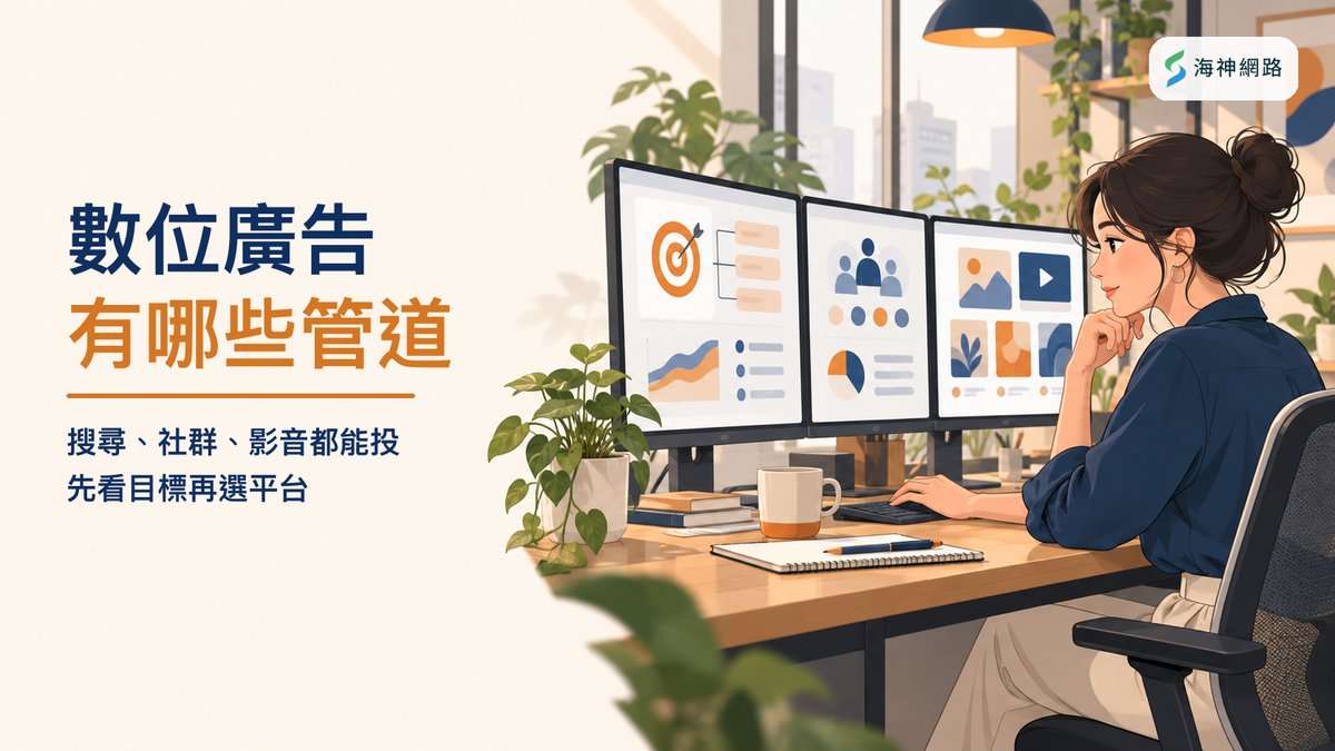 數位廣告的主要管道,搜尋、社群、影音